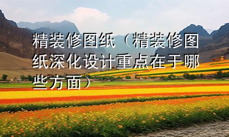 精裝修圖紙（精裝修圖紙深化設(shè)計(jì)重點(diǎn)在于哪些方面）