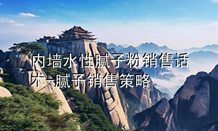 內(nèi)墻水性膩?zhàn)臃垆N(xiāo)售話術(shù)-膩?zhàn)愉N(xiāo)售策略