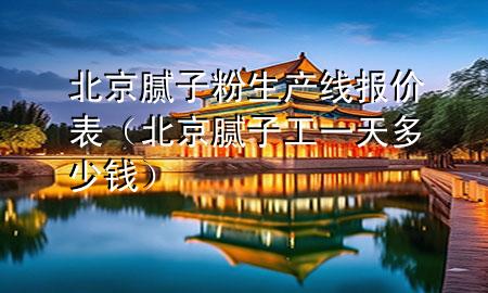 北京膩子粉生產(chǎn)線報價表（北京膩子工一天多少錢）