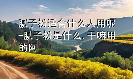 膩子粉適合什么人用呢-膩子粉是什么,干嘛用的阿