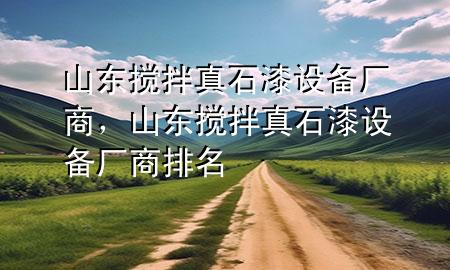 山東攪拌真石漆設(shè)備廠商，山東攪拌真石漆設(shè)備廠商排名