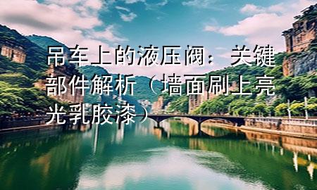 吊車上的液壓閥：關(guān)鍵部件解析（墻面刷上亮光乳膠漆）