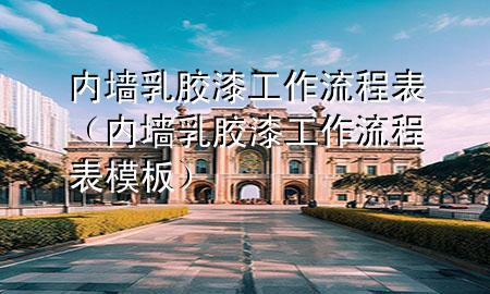 內墻乳膠漆工作流程表（內墻乳膠漆工作流程表模板）