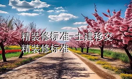 精裝修標(biāo)準(zhǔn)-土建移交精裝修標(biāo)準(zhǔn)