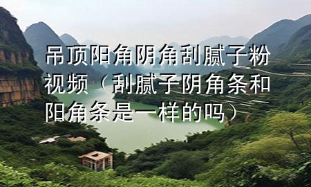 吊頂陽角陰角刮膩?zhàn)臃垡曨l（刮膩?zhàn)雨幗菞l和陽角條是一樣的嗎）